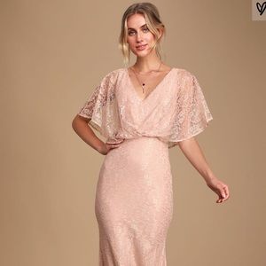 Blush Pink Lace Maxi